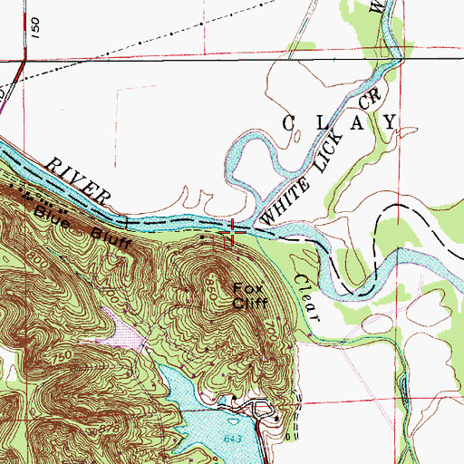 Topographic Map of White Lick Creek, IN