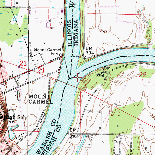 Topographic Map of White River, IN