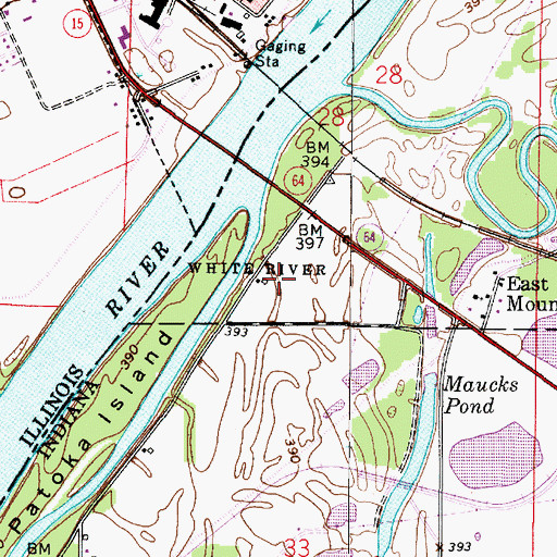 Topographic Map of White River, IN