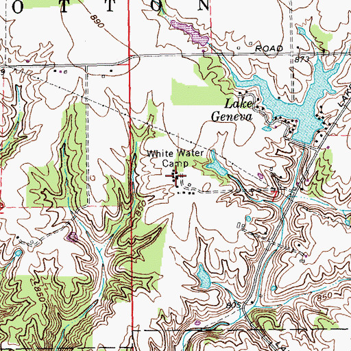 Topographic Map of White Water Camp, IN