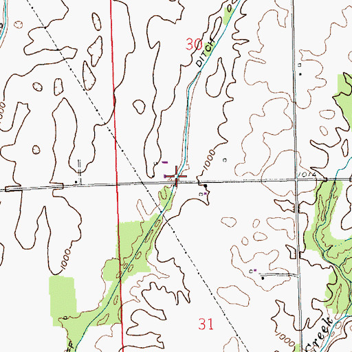 Topographic Map of Wikoff Ditch, IN