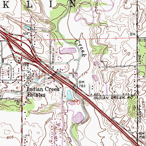 Topographic Map of Wildcat Brook, IN