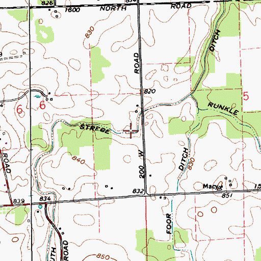 Topographic Map of Wildermuth Strebe Ditch, IN