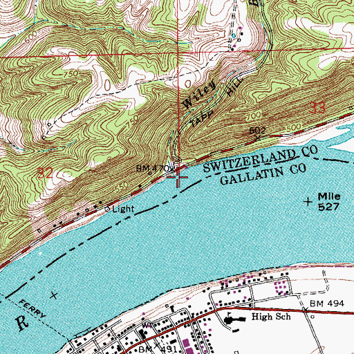 Topographic Map of Wiley Branch, IN