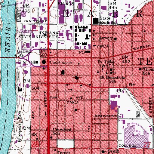 Topographic Map of Wiley High School, IN