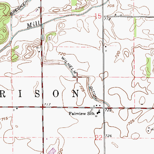 Topographic Map of Wilhelm Ditch, IN