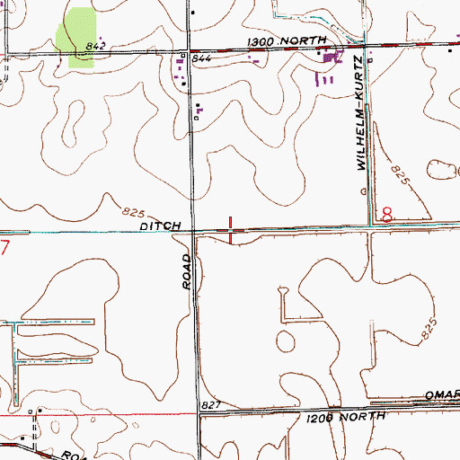 Topographic Map of Wilhelm-Kurtz Ditch, IN