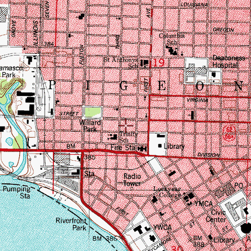Topographic Map of Willard Park, IN