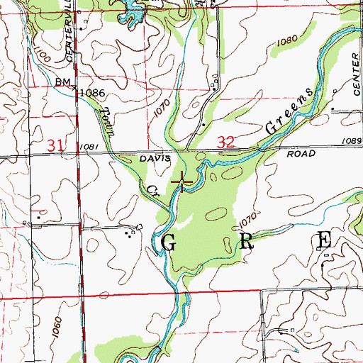 Topographic Map of William Creek, IN