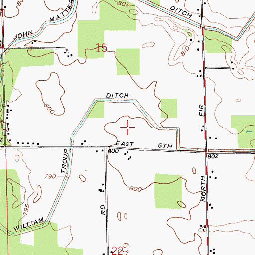 Topographic Map of William Troup Ditch, IN