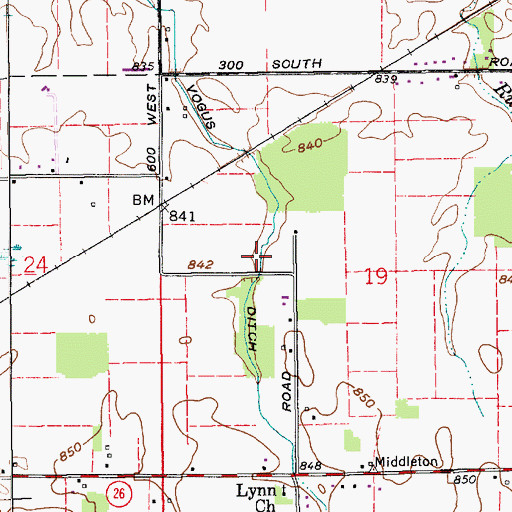 Topographic Map of William Vogus Ditch, IN