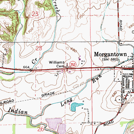 Topographic Map of Boles - Williams Cemetery, IN