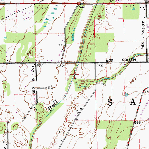 Topographic Map of Williams Creek, IN