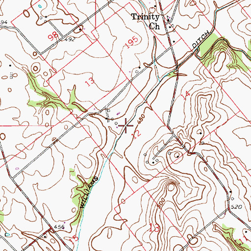 Topographic Map of Williams Ditch, IN