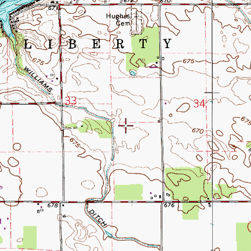 Topographic Map of Williams Ditch, IN
