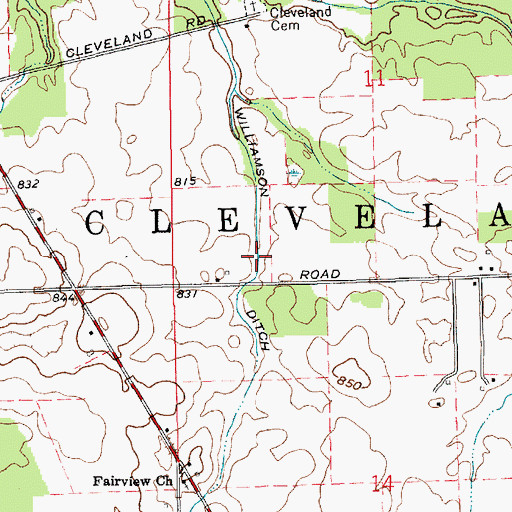 Topographic Map of Williamson Ditch, IN