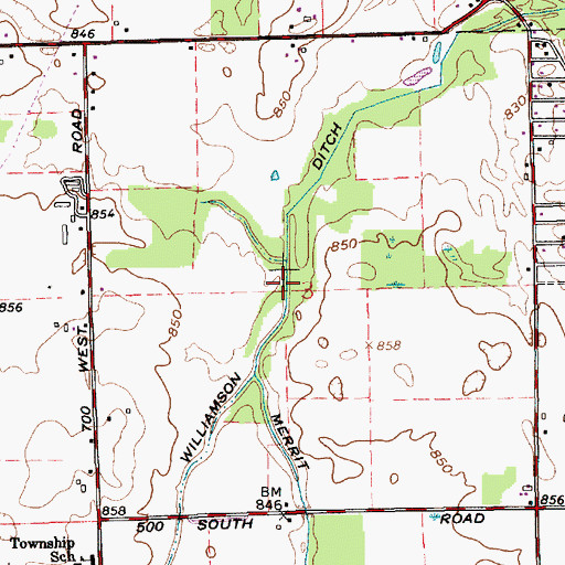 Topographic Map of Williamson Ditch, IN
