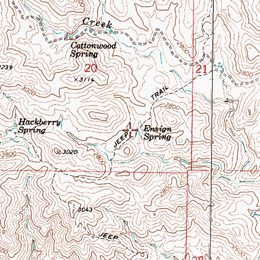 Topographic Map of Ensign Spring, AZ