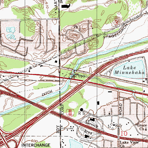 Topographic Map of Willow Creek, IN