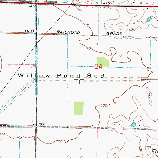 Topographic Map of Willow Pond Bed, IN