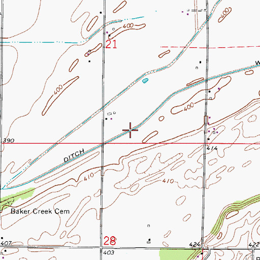 Topographic Map of Willow Pond Ditch, IN