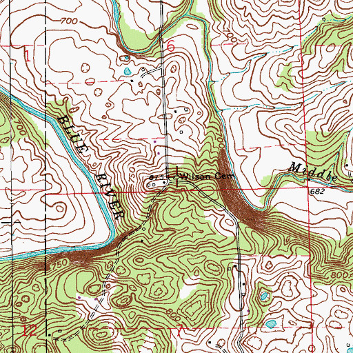 Topographic Map of Wilson - Mead Cemetery, IN