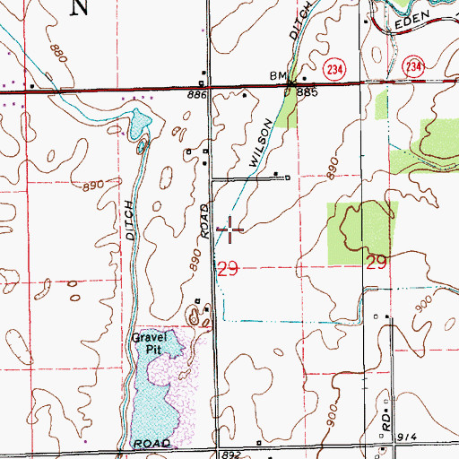 Topographic Map of Wilson Ditch, IN