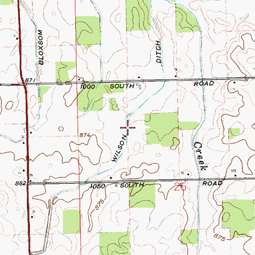 Topographic Map of Wilson Ditch, IN
