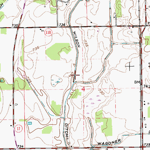 Topographic Map of Wilson Ditch, IN