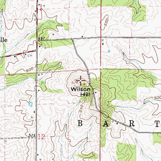 Topographic Map of Wilson Hill, IN