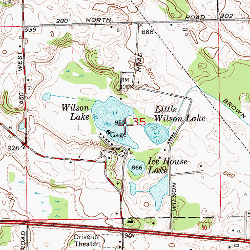Topographic Map of Wilson Lake, IN