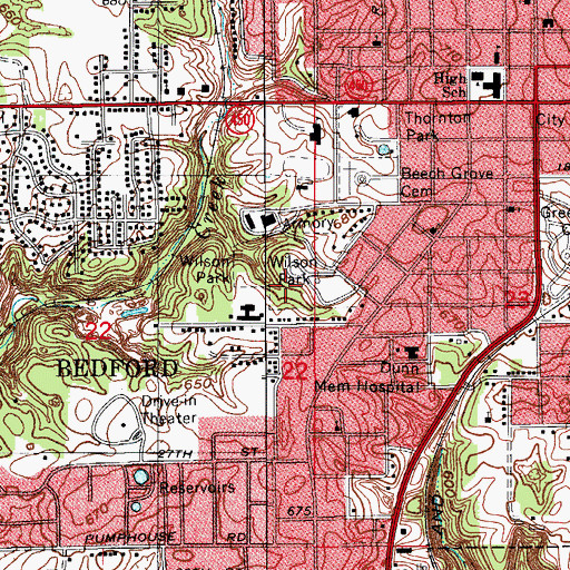 Topographic Map of Wilson Park, IN