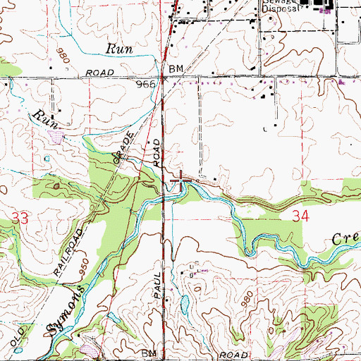 Topographic Map of Wilson Run, IN