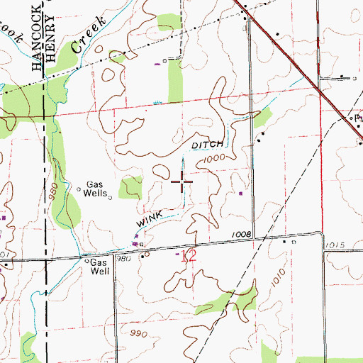 Topographic Map of Wink Ditch, IN