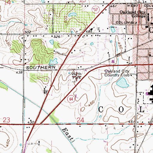 Topographic Map of Wirth Park, IN