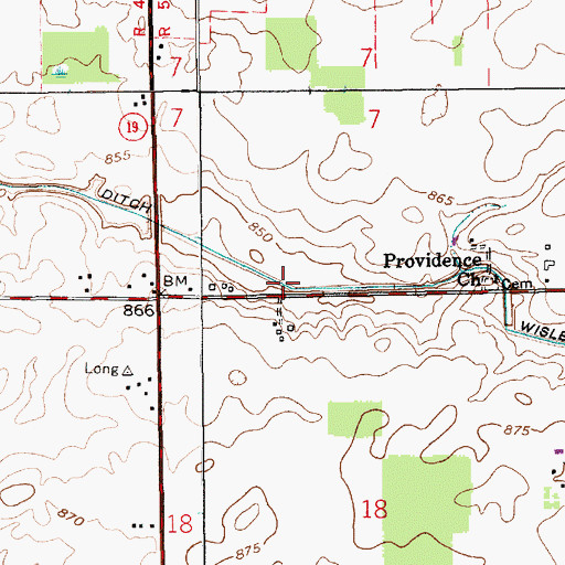 Topographic Map of Wisler Ditch, IN