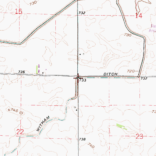 Topographic Map of Witham Ditch, IN
