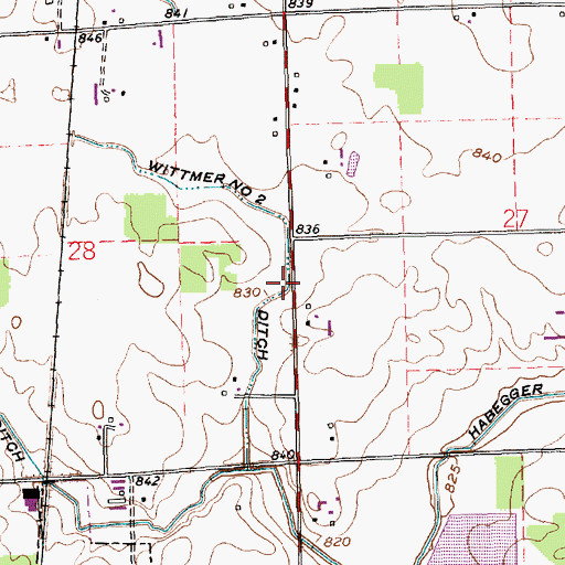 Topographic Map of Wittmer Number Two Ditch, IN