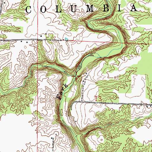 Topographic Map of Wolf Creek, IN
