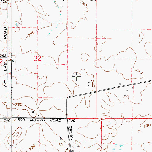 Topographic Map of Wolf Creek, IN