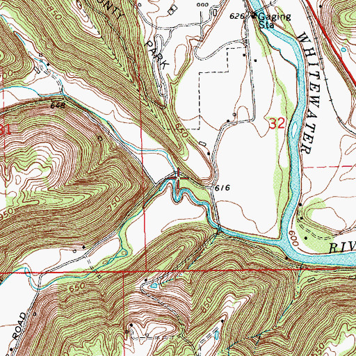 Topographic Map of Wolf Creek, IN