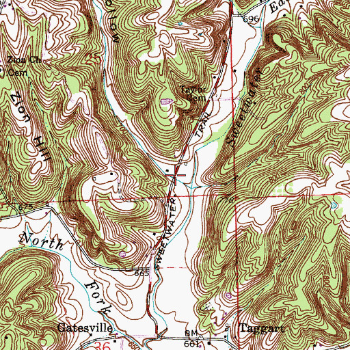 Topographic Map of Wolfpen Hollow, IN