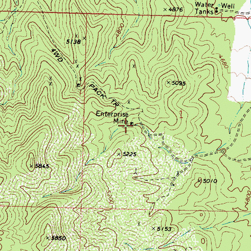 Topographic Map of Enterprise Mine, AZ