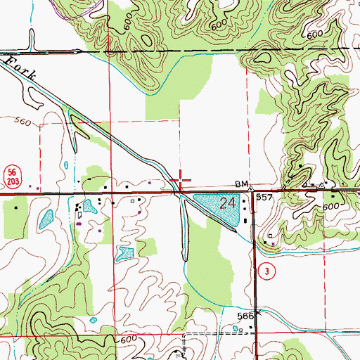 Topographic Map of Woods Fork, IN