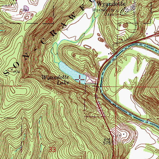 Topographic Map of Wyandotte Lake, IN