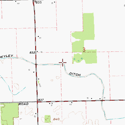 Topographic Map of Wyley Ditch, IN