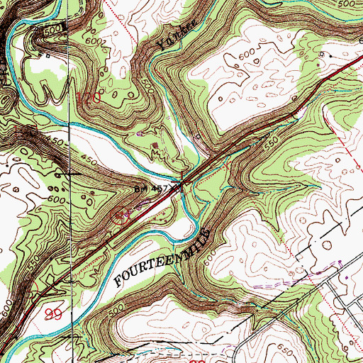 Topographic Map of Yankee Creek, IN