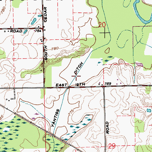 Topographic Map of Yantiss Ditch, IN