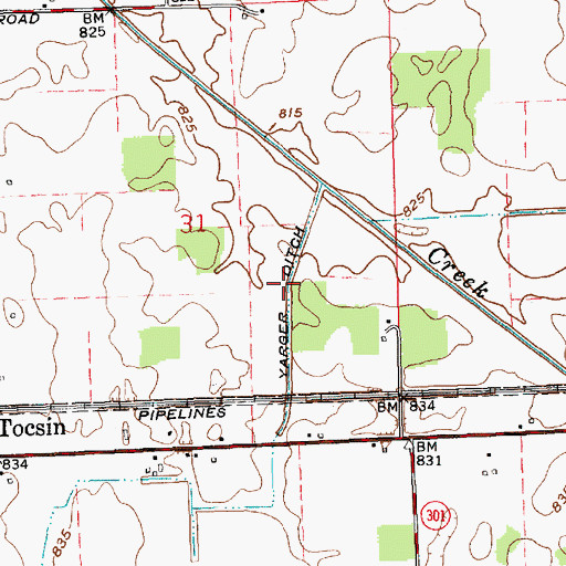 Topographic Map of Yarger Ditch, IN