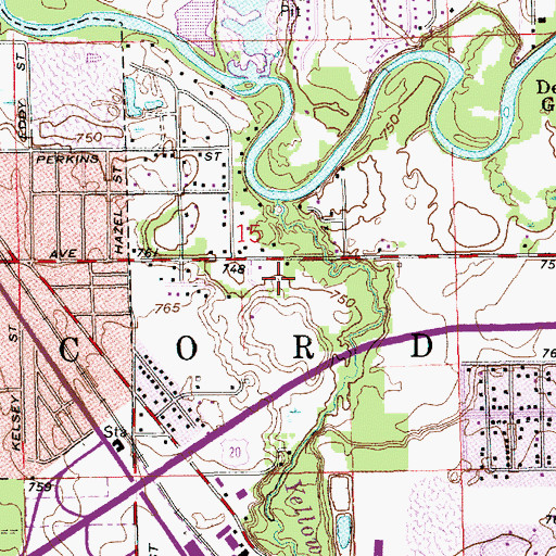 Topographic Map of Yellow Creek, IN